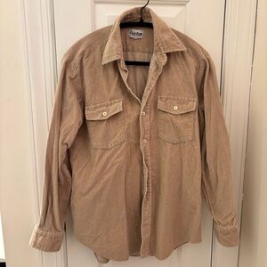 Vintage Rapage Tan Corduroy Shirt size S Casual Streetwear with Western Style
